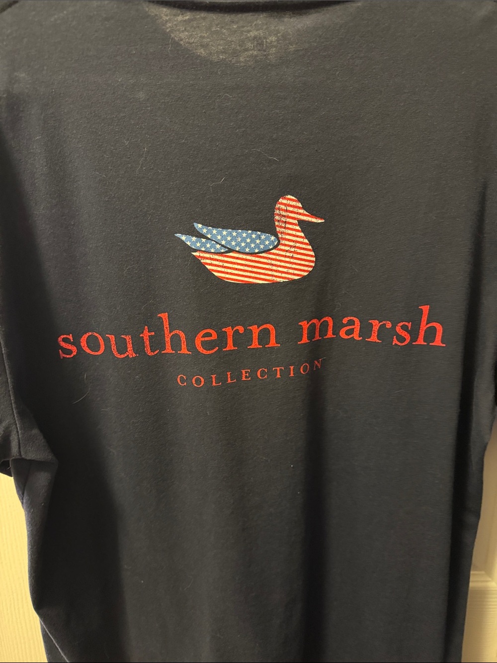 Southern Marsh Navy Short-Sleeve Pocket Tee with Red Patch - Picture 2 of 3